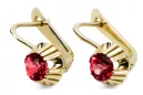 Or jaune 14 carats Rubis Des boucles d'oreilles Style vintage vec027y